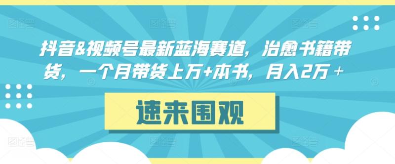 抖音&视频号最新蓝海赛道，治愈书籍带货，一个月带货上万+本书，月入2万＋【揭秘】-创业资源网 | 精品设计与工具分享平台