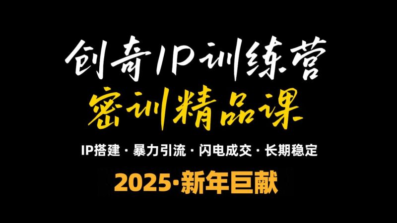 2025年“知识付费IP训练营”小白避坑年赚百万,暴力引流,闪电成交-创业资源网 | 精品设计与工具分享平台