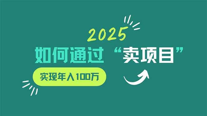 2025年如何通过“卖项目”实现年入100万-创业资源网 | 精品设计与工具分享平台