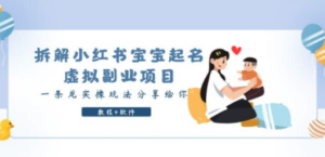 拆解小红书宝宝起名虚拟副业项目，一条龙实操玩法分享给你（教程+软件）-创业资源网 | 精品设计与工具分享平台