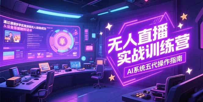 无人直播实操训练营，从设备搭建到话术，AI系统五代操作指南(7月更新)-创业资源网 | 精品设计与工具分享平台