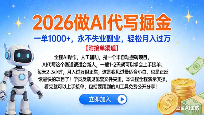 2026做AI代写掘金，一单1000+，永不失业副业，轻松月入过万-创业资源网 | 精品设计与工具分享平台