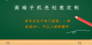 高端手机壳创意定制,项目正处于蓝海,每单收益30+,可以上矩阵操作-创业资源网 | 精品设计与工具分享平台