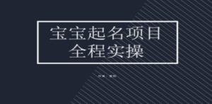 拆解小红书宝宝起名虚拟副业项目,一条龙实操玩法分享-创业资源网 | 精品设计与工具分享平台