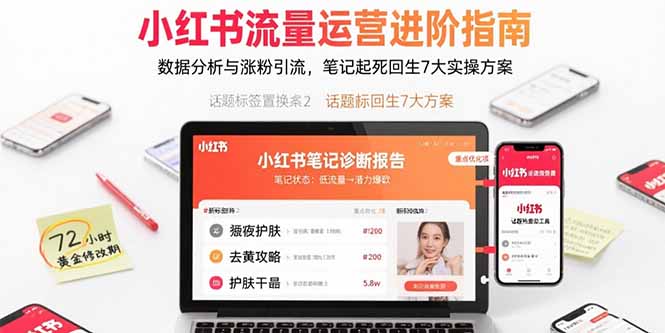 小红书流量运营进阶指南，数据分析与涨粉引流，笔记起死回生7大实操方案-创业资源网 | 精品设计与工具分享平台