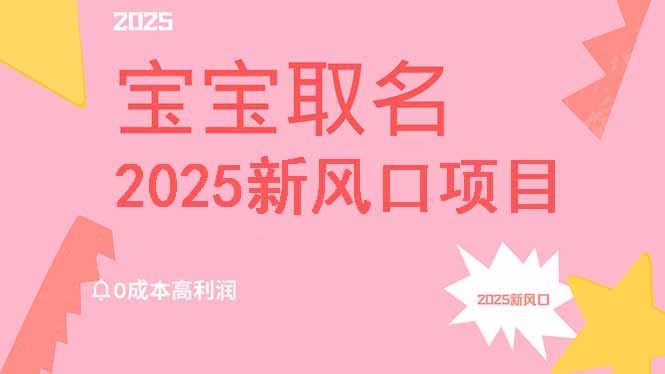 2025新风口项目宝宝取名，0成本高利润，附保姆级教程，月入过万不是梦-创业资源网 | 精品设计与工具分享平台