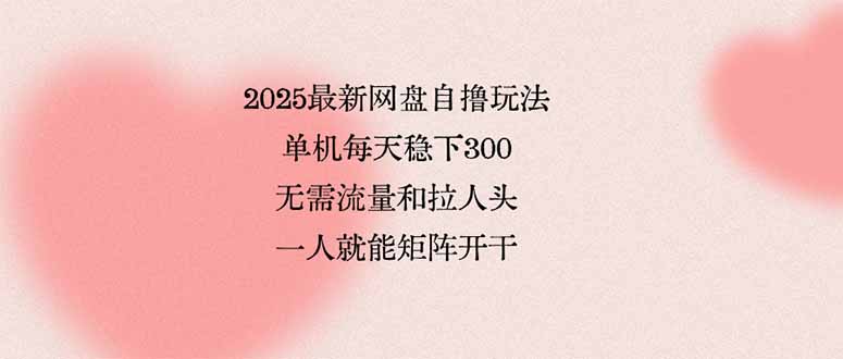 2025最新网盘自撸玩法，单机每天稳下3张，无需流量和拉人头，一个人就…-创业资源网 | 精品设计与工具分享平台