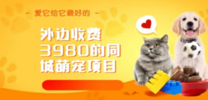 同城萌宠项目,用最冷门的玩法冲击最热门的市场(教程+素材)-创业资源网 | 精品设计与工具分享平台