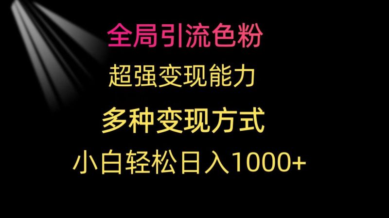 全局引流色粉 超强变现能力 多种变现方式 小白轻松日入1000+-创业资源网 | 精品设计与工具分享平台
