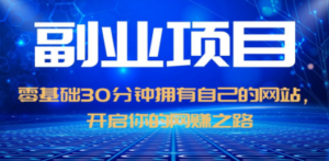 零基础30分钟拥有自己的网站，日赚1000+，开启你的网赚之路（教程+源码）-创业资源网 | 精品设计与工具分享平台