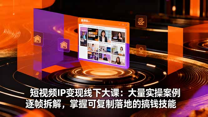 短视频IP变现线下大课：大量实操案例逐帧拆解，掌握可复制落地的搞钱技能-创业资源网 | 精品设计与工具分享平台
