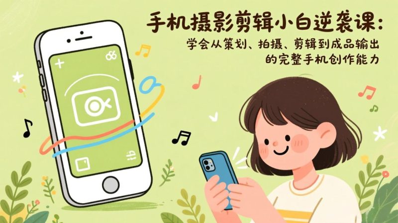 手机摄影剪辑小白逆袭课：学会从策划、拍摄、剪辑到成品输出的完整手机创作能力-创业资源网 | 精品设计与工具分享平台