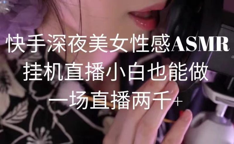 快手深夜美女狐媚ASMR挂机直播,小白也能做,一场直播两千+-创业资源网 | 精品设计与工具分享平台