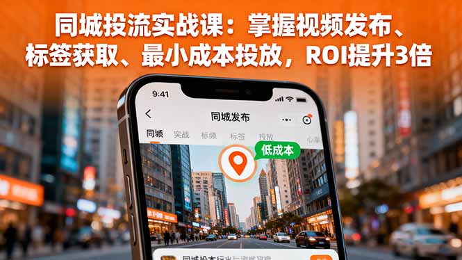 同城投流实战课：掌握视频发布、标签获取、最小成本投放，ROI提升3倍-创业资源网 | 精品设计与工具分享平台
