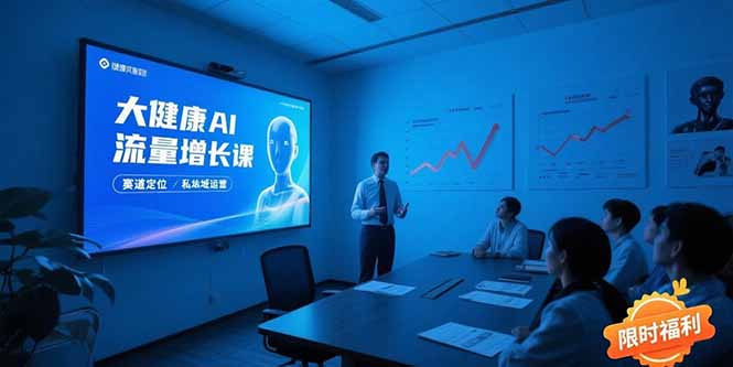 大健康AI流量增长课8.0，赛道定位方法论，AI数字人内容生产，私域转化运营-创业资源网 | 精品设计与工具分享平台
