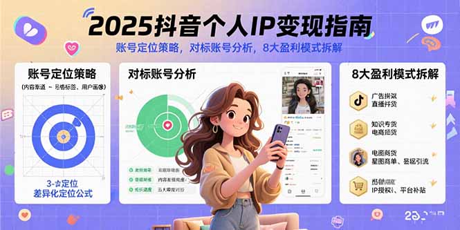 2025抖音个人IP变现指南,账号定位策略,对标账号分析,8大盈利模式拆解 2025抖音个人IP变现指南,账号定位策略,对标账号分析,8大盈利模式拆解