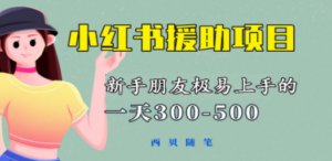 一天300-500！新手朋友极易上手的《小红书援助项目》，绝对值得大家一试-创业资源网 | 精品设计与工具分享平台