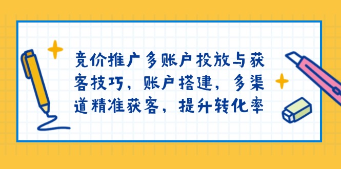 竞价推广多账户投放与获客技巧，账户搭建，多渠道精准获客，提升转化率-创业资源网 | 精品设计与工具分享平台