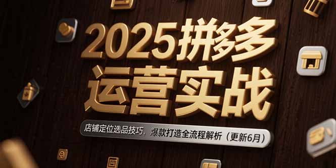 2025拼多多运营实战：店铺定位选品技巧，爆款打造全流程解析（更新6月）-创业资源网 | 精品设计与工具分享平台