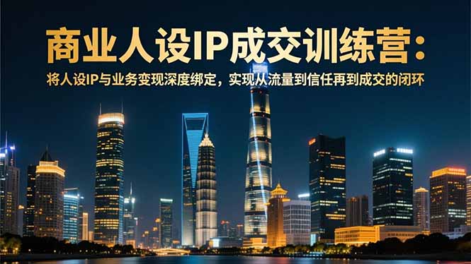 商业人设IP成交训练营-12月:将人设IP与业务变现深度绑定,从流量到信任再到成交闭环-创业资源网 | 精品设计与工具分享平台