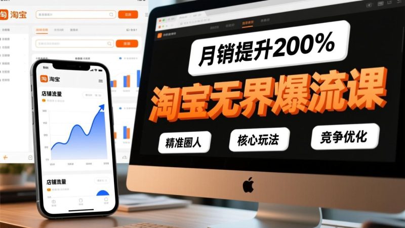 淘宝无界爆流课，精准圈人、核心玩法、竞争优化，快速引爆店铺流量，月销提升200%-创业资源网 | 精品设计与工具分享平台