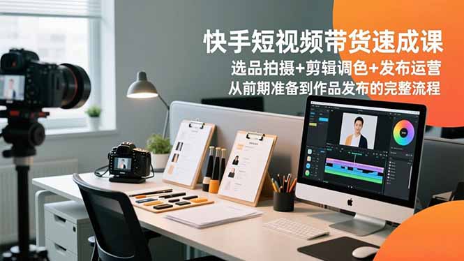 快手短视频带货速成课,选品拍摄+剪辑调色+发布运营,从前期准备到作品发布的完整流程 快手短视频带货速成课,选品拍摄+剪辑调色+发布运营,从前期准备到作品发布的完整流程