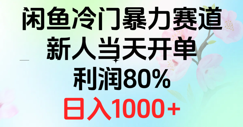 2024闲鱼冷门暴力赛道,新人当天开单,利润80%,日入1000+-创业资源网 | 精品设计与工具分享平台
