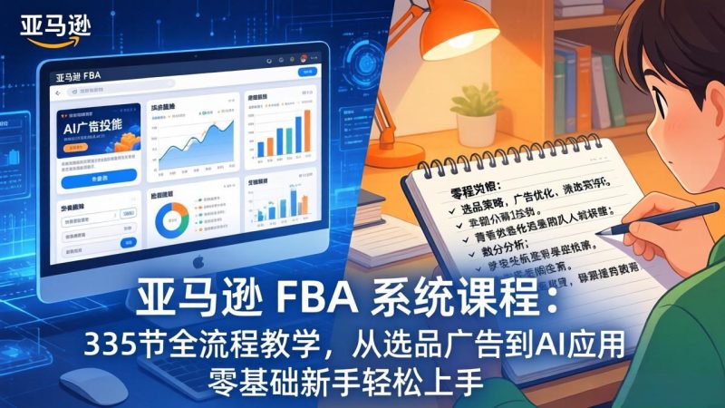 亚马逊 FBA 系统课程（更新26年3月）335节全流程教学，从选品广告到AI应用，零基础新手轻松上手-创业资源网 | 精品设计与工具分享平台