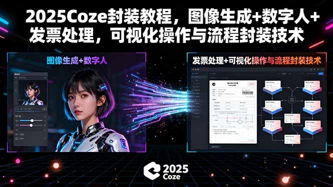 2025Coze封装教程，图像生成+数字人+发票处理，可视化操作与流程封装技术-创业资源网 | 精品设计与工具分享平台