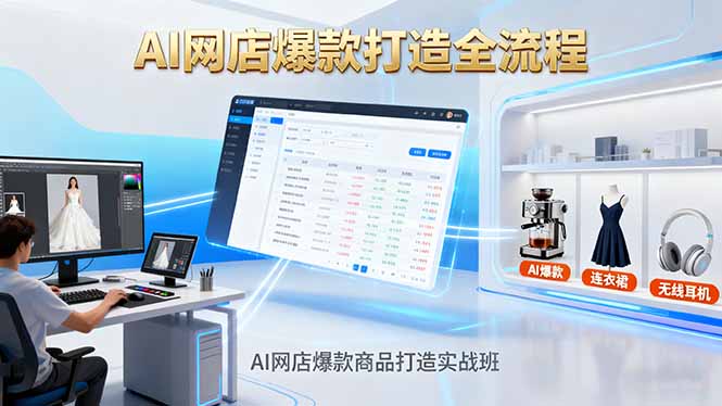 AI网店爆款商品打造实战班:AI技术实现商品图智能处理,快速搭建AI网店-创业资源网 | 精品设计与工具分享平台