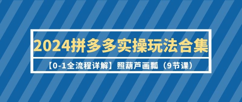 2024年拼多多运营实操玩法合集【0-1全流程详解】照葫芦画瓢(9节课)-创业资源网 | 精品设计与工具分享平台