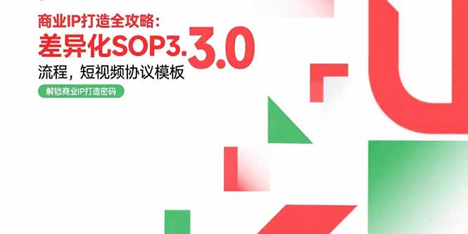 商业IP打造全攻略:差异化SOP3.0流程,短视频协议模板,婚恋项目实战案例 商业IP打造全攻略:差异化SOP3.0流程,短视频协议模板,婚恋项目实战案例