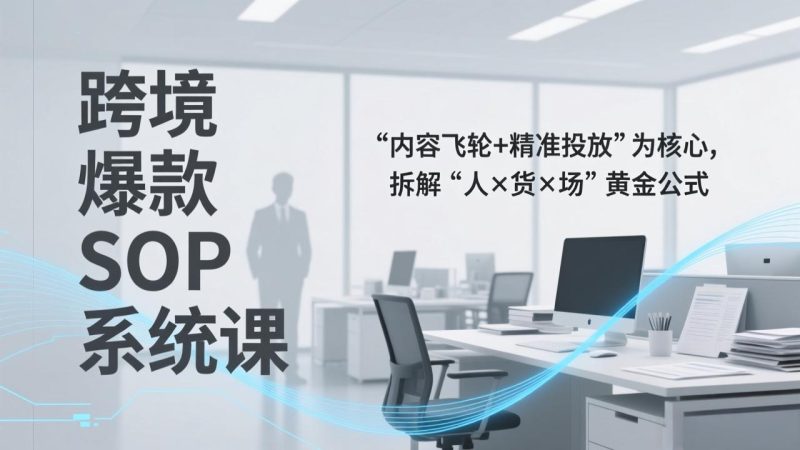 跨境爆款SOP系统课，“内容飞轮+精准投放”为核心，拆解“人×货×场”黄金公式-创业资源网 | 精品设计与工具分享平台