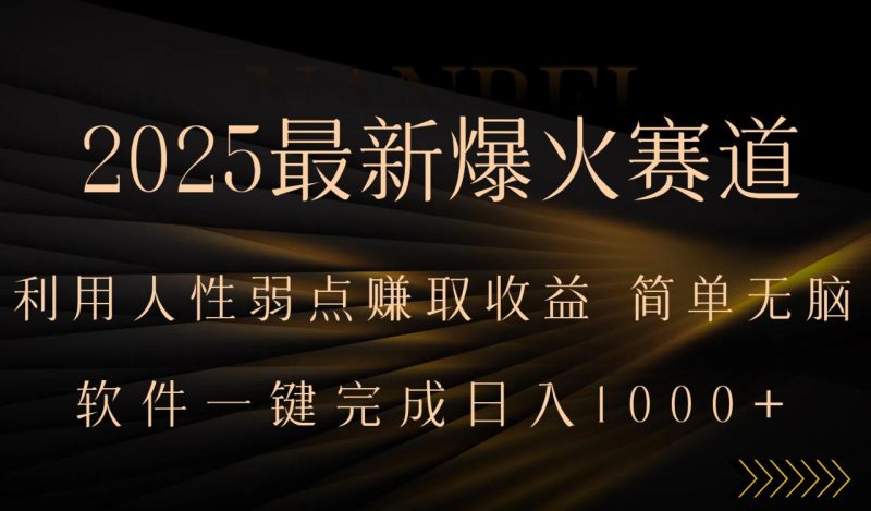 2025最新爆火赛道,利用人生弱点赚取收益,全程一键批量制作,小白轻松…-创业资源网 | 精品设计与工具分享平台