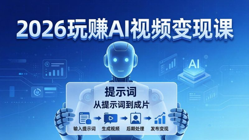 2026玩赚AI视频变现课：掌握 AI 视频全流程技能，从提示词到成片高效产出-创业资源网 | 精品设计与工具分享平台
