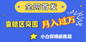 全网首发，靠暗区突围，月入过万，小白保姆级教程（附资料）-创业资源网 | 精品设计与工具分享平台