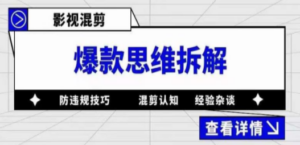 影视混剪爆款思维拆解 从混剪认知到0粉小号案例 讲防违规技巧 各类问题解决-创业资源网 | 精品设计与工具分享平台