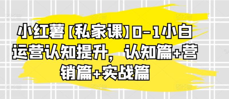 小红薯私家精品课:0-1小白运营认知提升,认知篇 营销篇 实战篇 小红薯私家精品课:0-1小白运营认知提升,认知篇 营销篇 实战篇