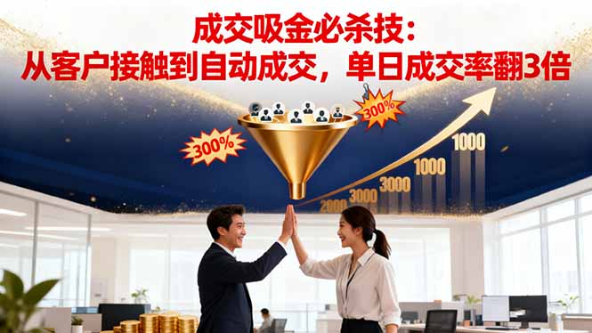 吸金成交营销必杀技:从客户接触到自动成交,单日成交率翻3倍 吸金成交营销必杀技:从客户接触到自动成交,单日成交率翻3倍