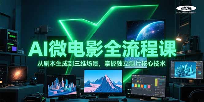 AI微电影全流程课，从剧本生成到三维场景，掌握独立制片核心技术-创业资源网 | 精品设计与工具分享平台