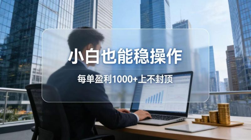 2026新项目，小白也能稳操作，每单盈利1000+上不封顶-创业资源网 | 精品设计与工具分享平台