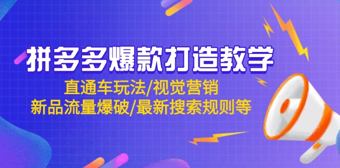 拼多多爆款打造教学：直通车玩法/视觉营销/新品流量爆破/最新搜索规则等-创业资源网 | 精品设计与工具分享平台