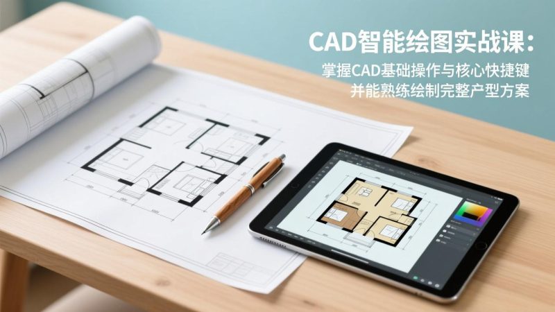 CAD智能绘图实战课:掌握CAD基础操作与核心快捷键,并能熟练绘制完整户型方案-创业资源网 | 精品设计与工具分享平台