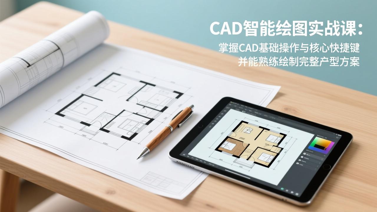 CAD智能绘图实战课:掌握CAD基础操作与核心快捷键,并能熟练绘制完整户型方案 CAD智能绘图实战课:掌握CAD基础操作与核心快捷键,并能熟练绘制完整户型方案