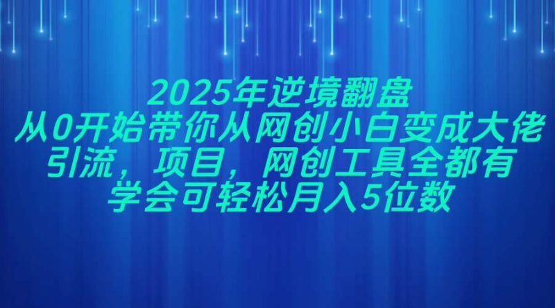 2025年逆境翻盘,从0开始带你从网创小白变成大佬,引流,项目,网创工…-创业资源网 | 精品设计与工具分享平台