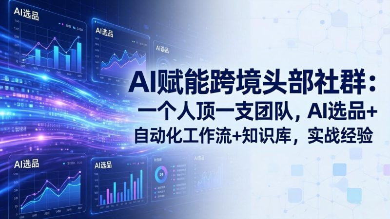 AI赋能跨境头部社群:一个人顶一支团队,AI选品+自动化工作流+知识库,实战经验-更新3月-创业资源网 | 精品设计与工具分享平台