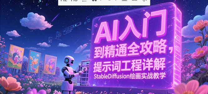 AI入门到精通全攻略，提示词工程详解，StableDiffusion绘画实战教学-创业资源网 | 精品设计与工具分享平台