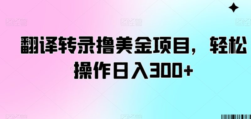 翻译转录撸美金项目，轻松操作日入300+【揭秘】-创业资源网 | 精品设计与工具分享平台