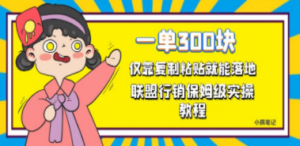 一单轻松300元，仅靠复制粘贴，每天操作一个小时，联盟行销保姆级出单教程-创业资源网 | 精品设计与工具分享平台