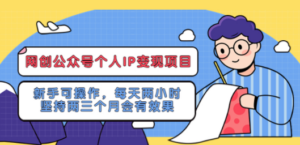 网创公众号个人IP变现项目：新手可操作，每天两小时，坚持两三个月会有效果-创业资源网 | 精品设计与工具分享平台